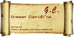 Grauner Cipriána névjegykártya